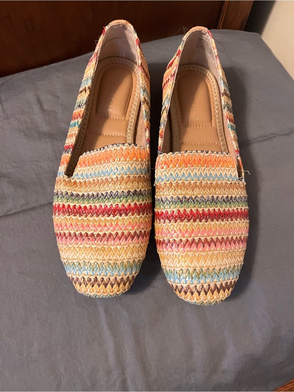 Kelly & Katie Multicolor Striped Woven Slip-On Flats